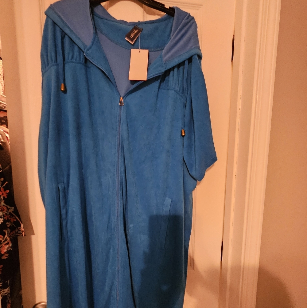 NWT- Swimsuits For All Dream Blue Terry Hooded Coverup